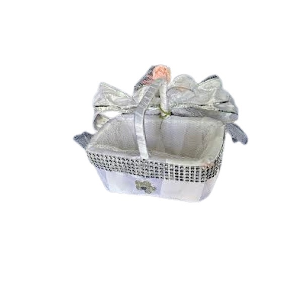 Handmade Coral Pink Flower Girl Basket - Picture 12 of 14